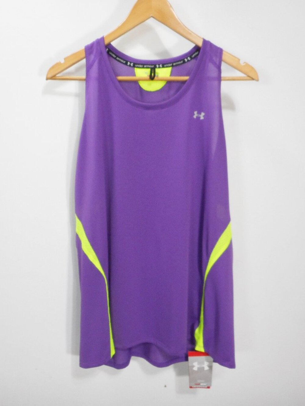 Under Armour Womens XL Sleeveless Tank Top Purple HeatGear Loose Fit Athletic